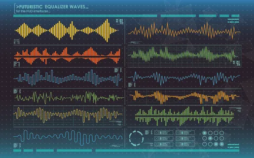 科幻未来科技操作仪表盘HUD元素图游戏UI图标界面边框矢量AI素材