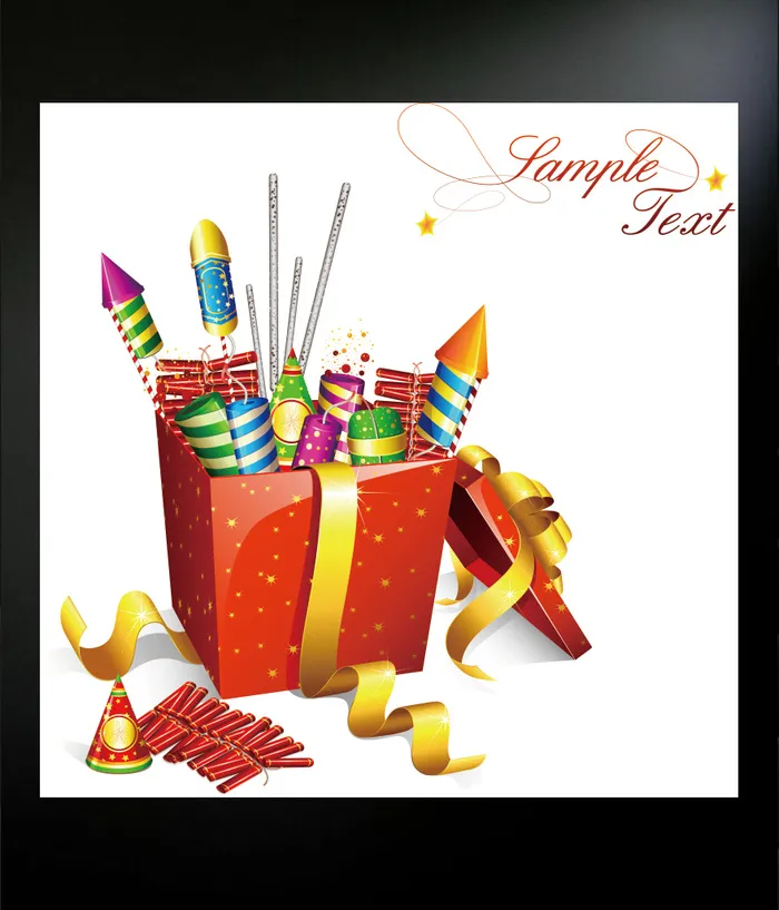 高清烟花爆竹psd模版下载