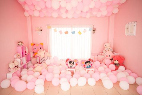 现代美丽3D浪漫结婚空间粉色背景墙