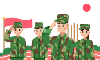 开学军训穿军装的军人