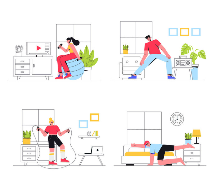 扁平化人物场景办公互联网等距ai矢量设计网页海报UI素材插画