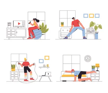 扁平化人物场景办公互联网等距ai矢量设计网页海报UI素材插画