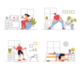 扁平化人物场景办公互联网等距ai矢量设计网页海报UI素材插画