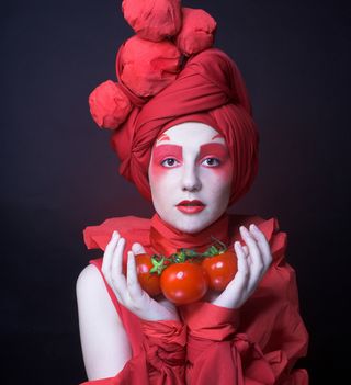 西红柿美女图片素材