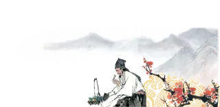 山水画素材中国风水墨画素材元素中国画