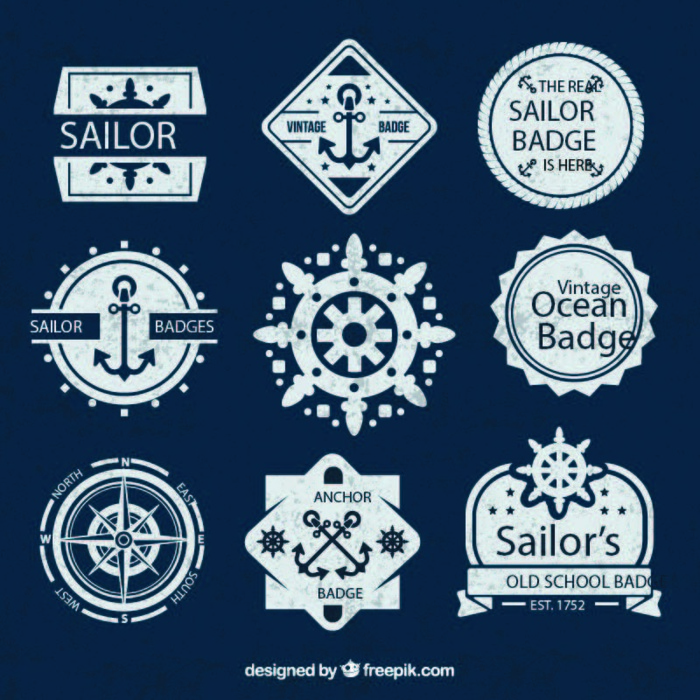 免抠航海元素标签