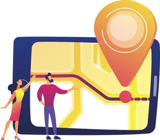 人物场景矢量插画/扁平风/蓝色