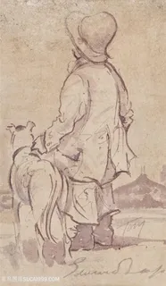 锡戈手绘男孩与狗装饰画 锡戈手绘男孩与狗装饰画