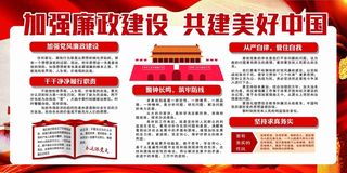 党建加强党风廉政建设共建美好中国文化展板2