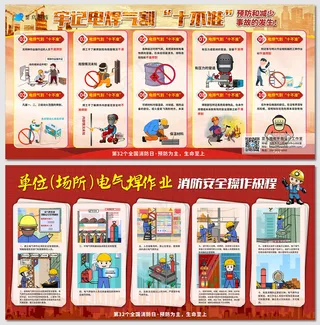 电气焊作业消防安全教育操作规程海报展板