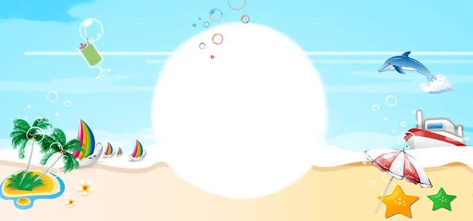 卡通海洋风光PSD素材