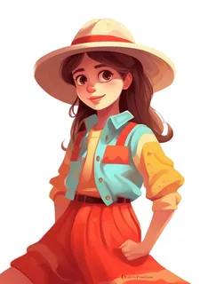 传统服饰女孩可爱元素