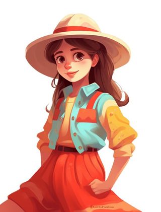 传统服饰女孩可爱元素