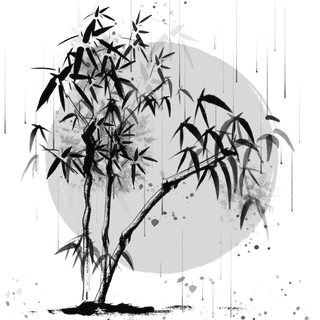 竹子水墨画中国风国画墨水书法竹子画