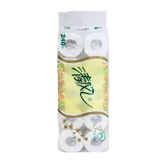 清风 柔软强韧卷纸卫生纸 3层10卷4877超市商品白底图免抠实物摄影png格式图片透明底