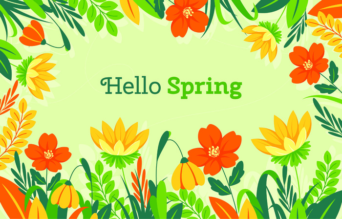 欢迎春天到花开风景