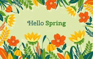 欢迎春天到花开风景