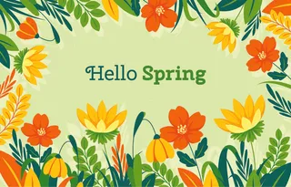 欢迎春天到花开风景