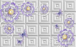 雕塑花朵蝴蝶背景墙