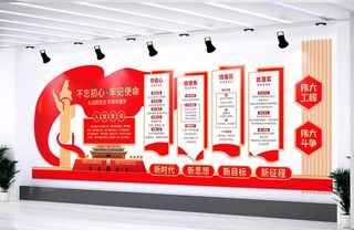 党建文化墙不忘初心牢记使命