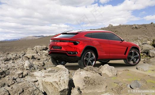 红色汽车风景画