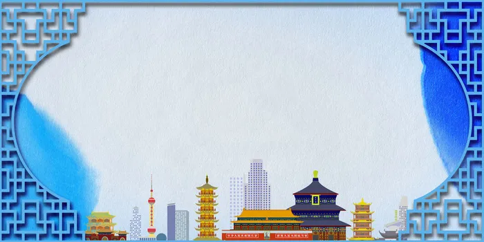 中国风传统水墨古风古典展板边框工笔画PS海报背景平面设计素材