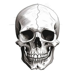 骷髅头恐怖万圣节免抠