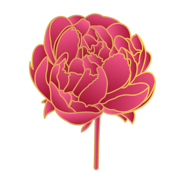 手绘国潮中国风古典牡丹花国花花卉装饰图案PSD设计素材