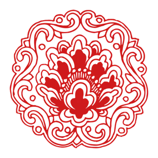 红色喜庆简约风传统吉祥纹样纹路纹理免扣PNG素材图片 (83)