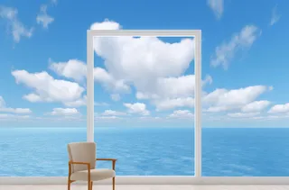 蓝海白云碧海风格极简主义摄影图