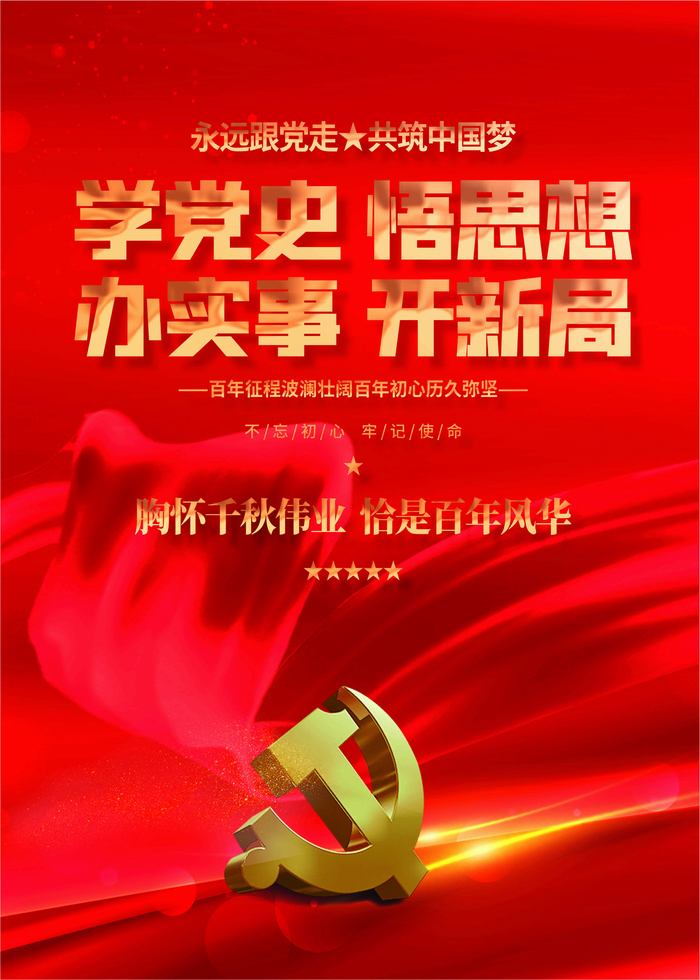 永远跟党走建党100周年百年党建海报背景