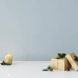 圣诞节装饰元素蜡烛静物特写场景(312)