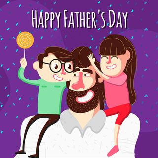 父亲节插画 