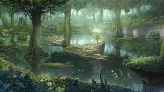 小河林中风光964