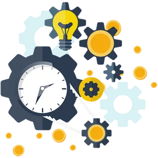 齿轮时钟卡通简笔少儿兴趣班