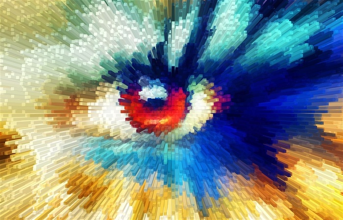 炫彩动感抽象眼球插图高清图片