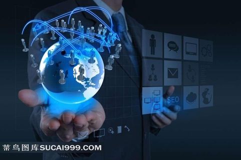 地球与商务人物信息现代化高清图片