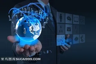 地球与商务人物信息现代化高清图片