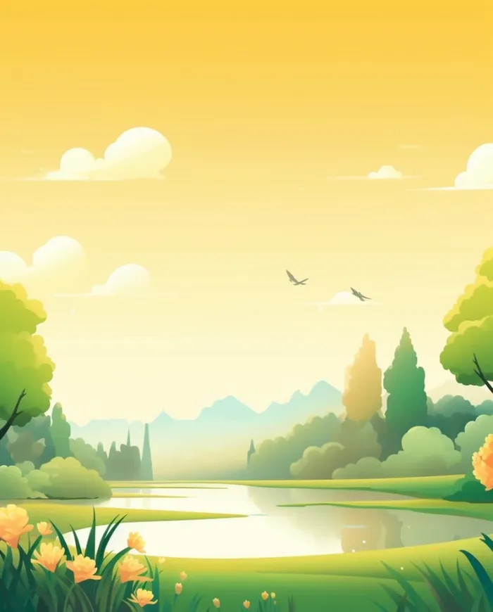 绿色落日清新户外草地背景(896x1113)