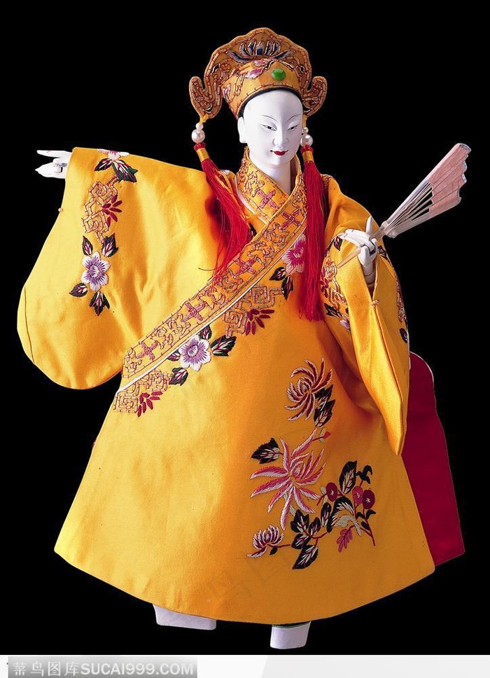 中华传统戏偶-黄色的掌中戏偶