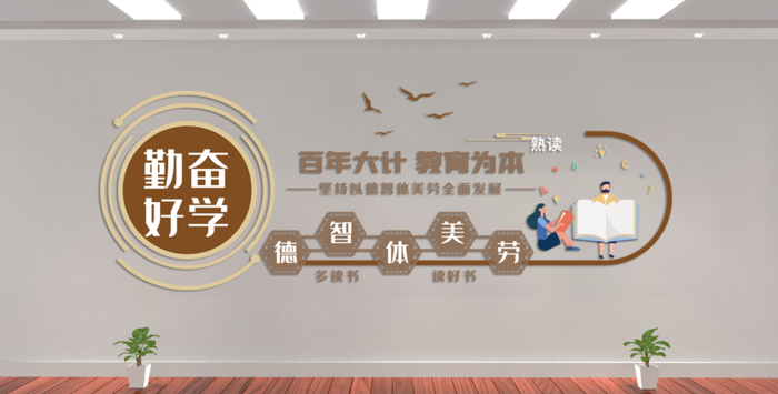 校园文化墙勤奋好学文化墙