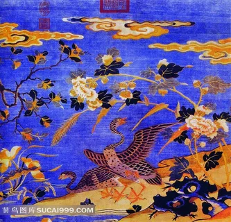 鲜花祥云图案刺绣素材