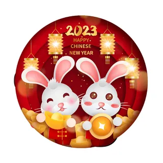 2023年兔年红色元素