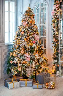 圣诞节圣诞壁炉圣诞树室内场景(56)