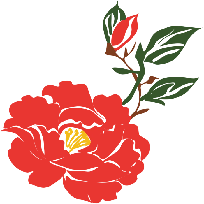 山茶花免扣装饰