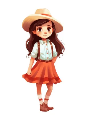 传统服饰女孩可爱元素