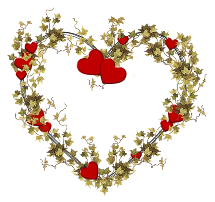 爱心植被花边