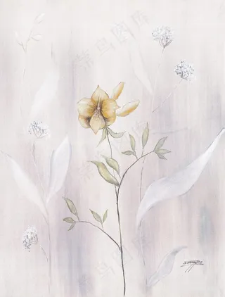 手绘花卉花束艺术插画