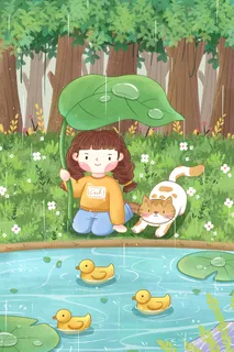 谷雨二十四节气海报设计