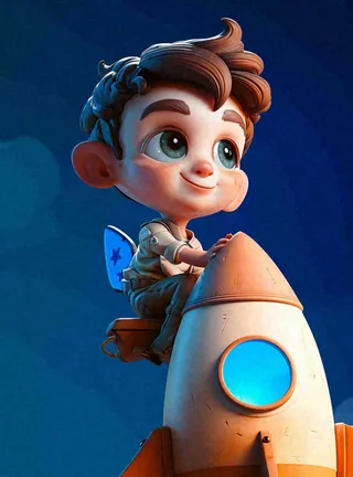 卡通飞行男孩少年可爱儿童节日，玩耍乐趣玩具